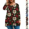 Women's Fashionable Casual Long Sleeved Plus Size Print Top Plus Size Floral Print Top