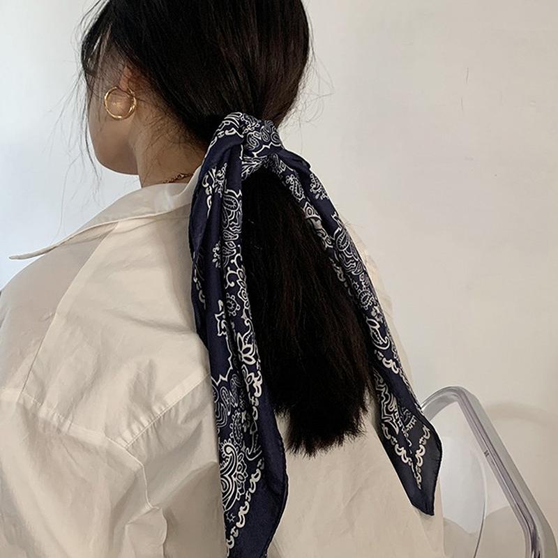 Luxury 70Cm Satin Square Silk Scarf For Women Hair Hand Neckerchief Wrist Hijab Wraps Lady Shawl Ribbon Bandana