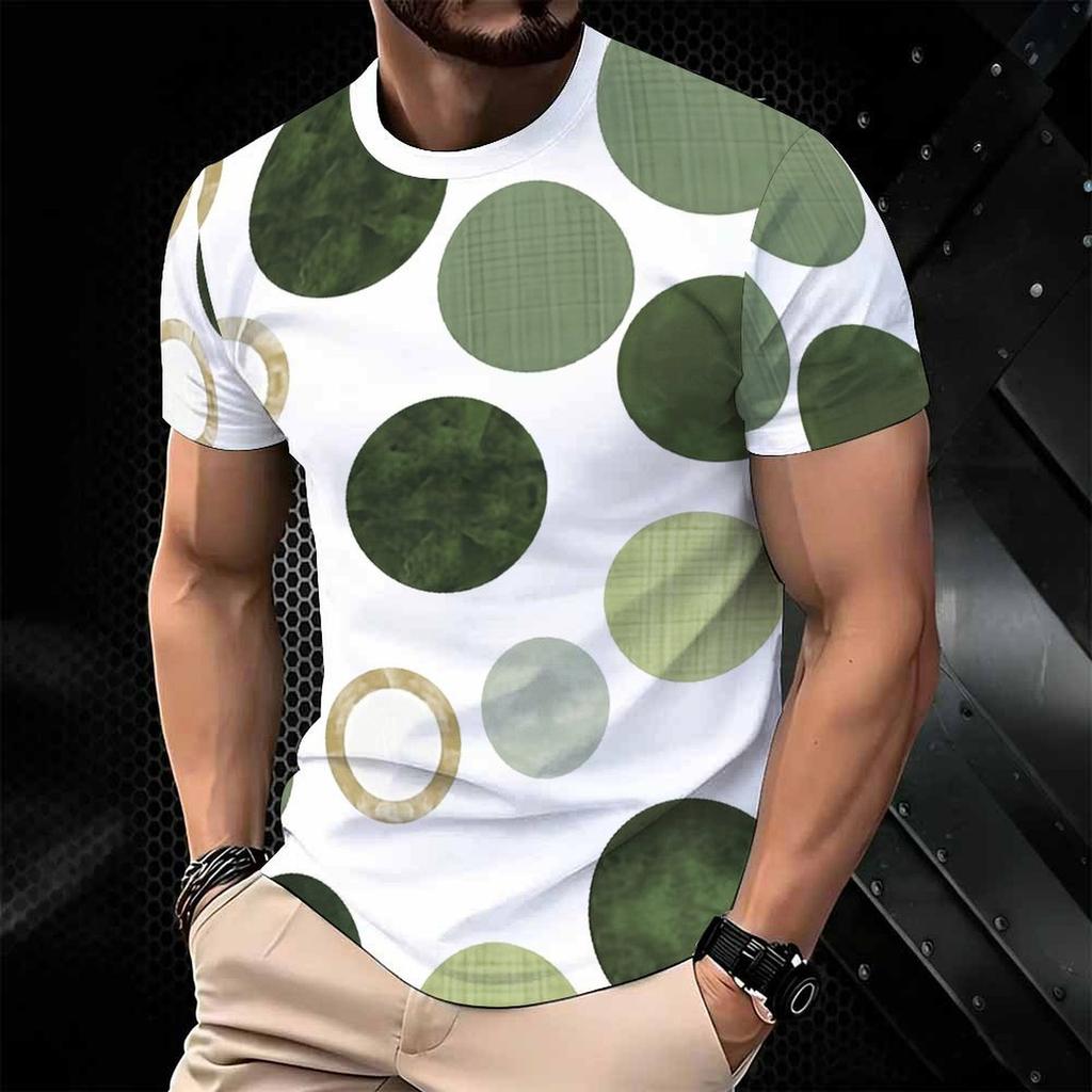 Men's 3D Printed T-shirt for Summer Casual Fashion Short Sleeved Top Suitable for Daily Outdoor Wear Round Neck Clothing