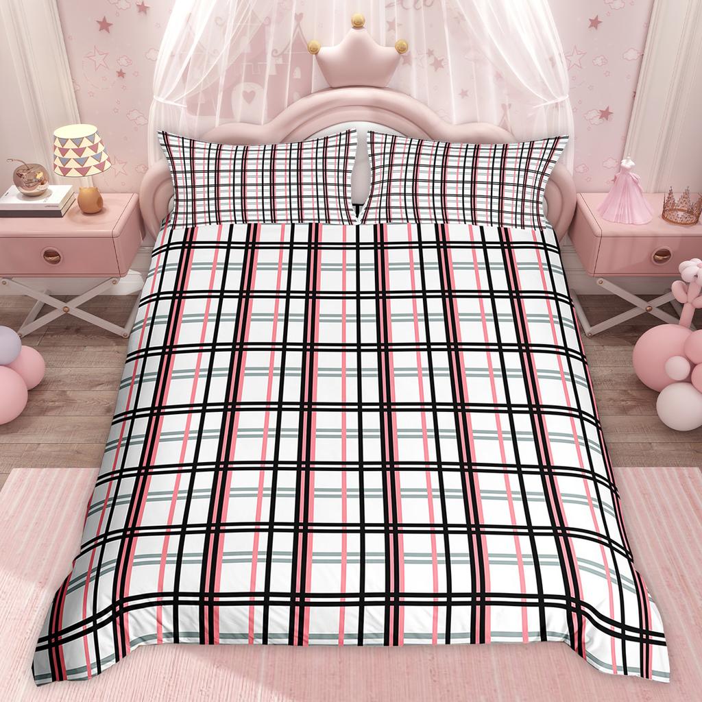 Comforter Homewish Colorful Plaid Modern Minimalist Set Geometric Checkered Bedding Set