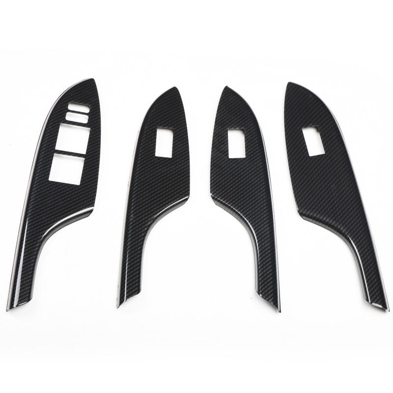Right Hand Drive 07-13 Corolla Plastic Steering Wheel Modified Carbon Fiber Pattern Black Navigation Panel Interior Decoration