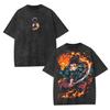 Summer New Streetwear Anime Washed Demon Slayer T Shirt Unisex Women Short Sleeve Graphic Tee Harajuku Loose Casual Top Y2k Clothes
