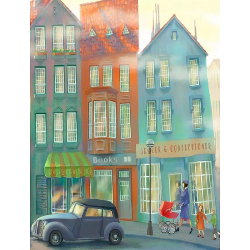 DIY 5D Алмазная картина «Городской пейзаж», вышивка крестом, полная круглая дрель, живописная мозаика, пейзаж, Алмазная вышивка, домашний декор