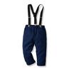 Boy's 4-Piece Formal Set: Tie, Shirt, Suspenders, Long Pants, Cotton Gentleman Outfit