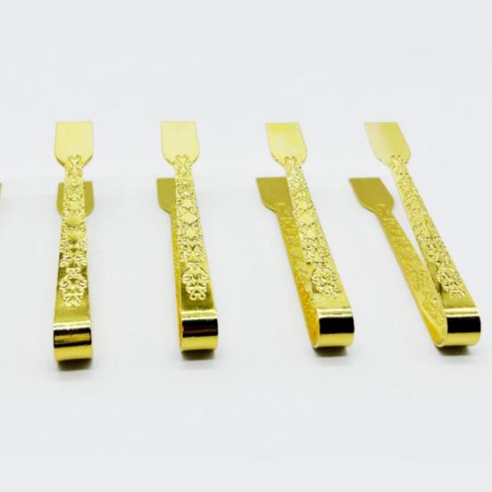 1/2/4 шт. Винтажные металлические щипцы для угля с позолоченной гравированной ручкой, многоцелевой зажим для благовоний, аксессуары для благовоний