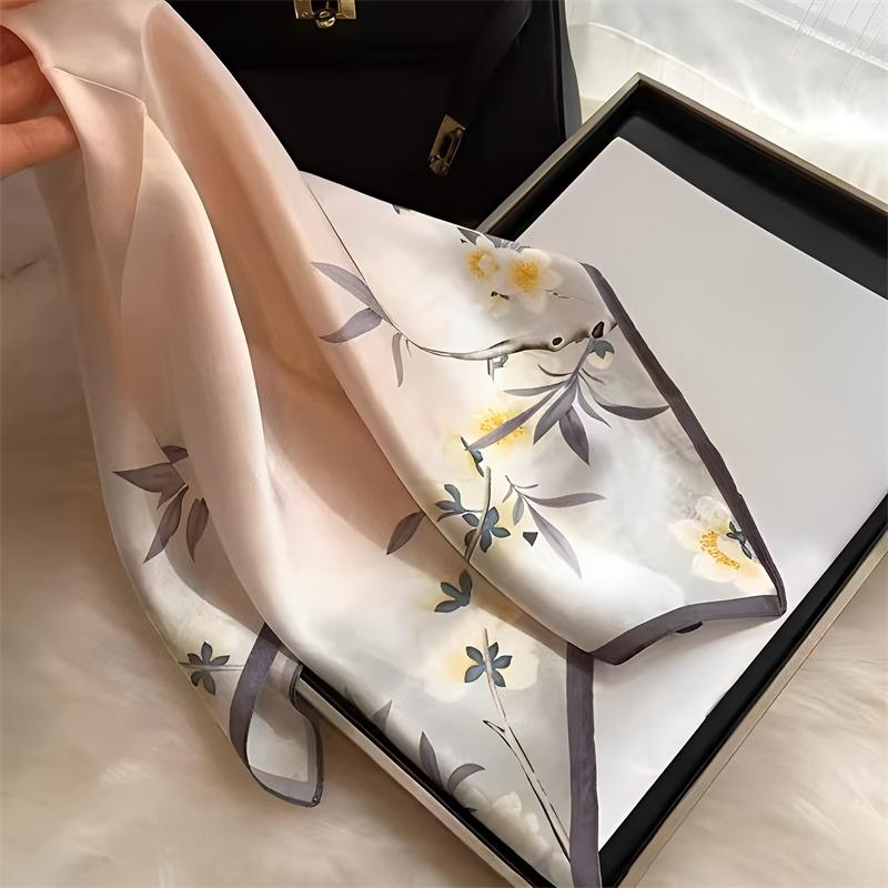 Fashion 100% Real Silk Scarf 70cm Square Bandelet Women's Silk Temperament Small Scarf Neck Decorative Wrap Printed Scarves
