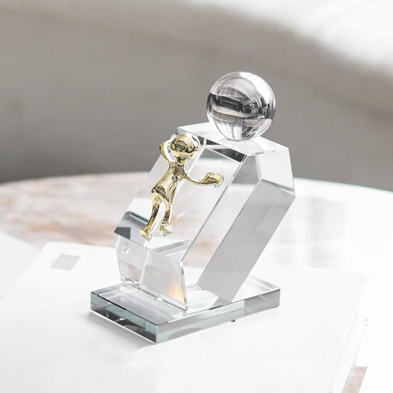 Креативная геометрическая статуэтка для скалолазания из кристаллов, скульптура, украшение для персонажа, модель дома, виллы, отеля типа «постель и завтрак», светильник, роскошные аксессуары