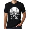 Men’s Vintage Tee Shirt Graphic T Shirt Softball Since 2014 Deep Black