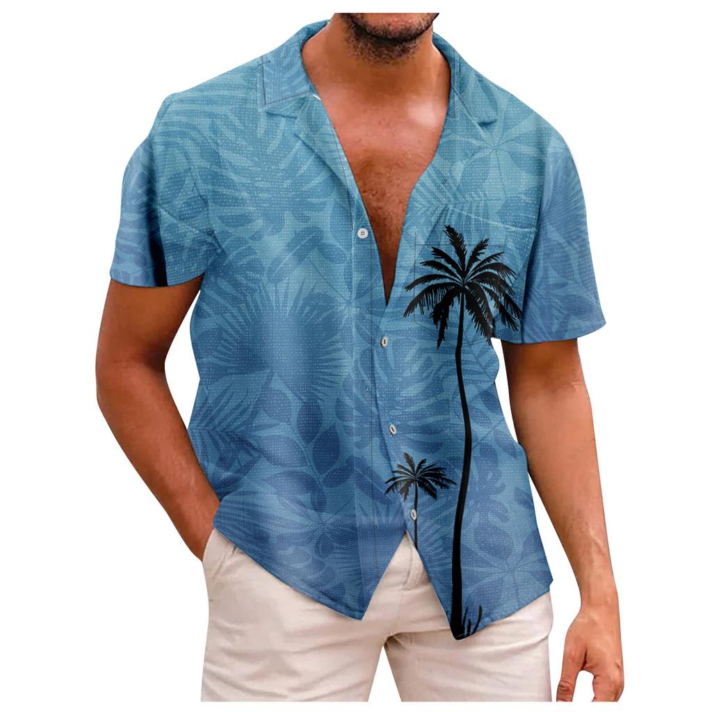 Рубашка с коротким рукавом, мужская повседневная рубашка с коротким рукавом, свободная рубашка с карманом