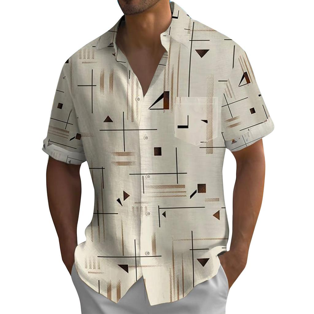 Hawaiian Shirt For Men, Men's Vintage Button Down Bowling Shirts Short Sleeve Summer Beach Shirt