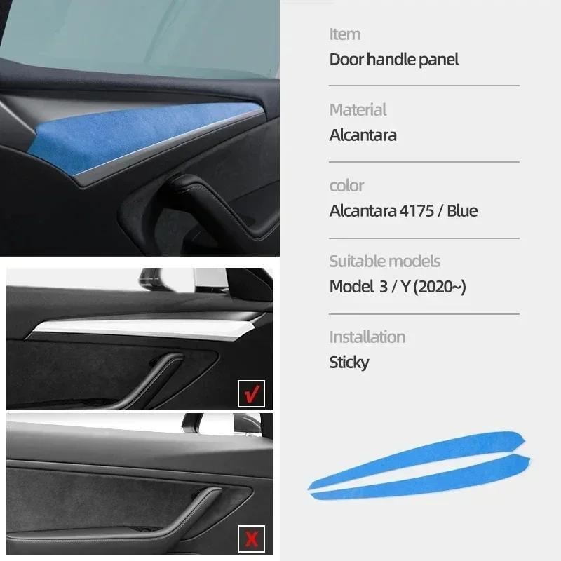 Betterhumz Для Tesla Model 3 Y Наклейка на панель приборов автомобиля, накладка на дверь из Алькантары, аксессуары для тюнинга