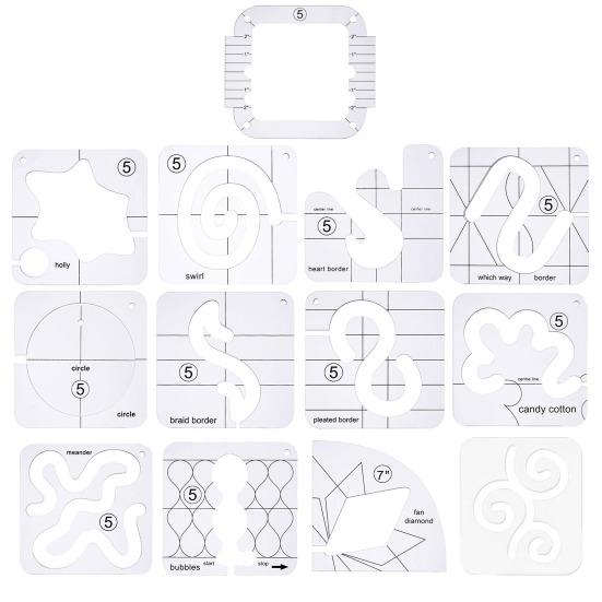 1 набор акриловых шаблонов для квилтинга, линейка для квилтинга с фрикционным механизмом, шаблон для квилтинга своими руками, шаблон для квилтинга