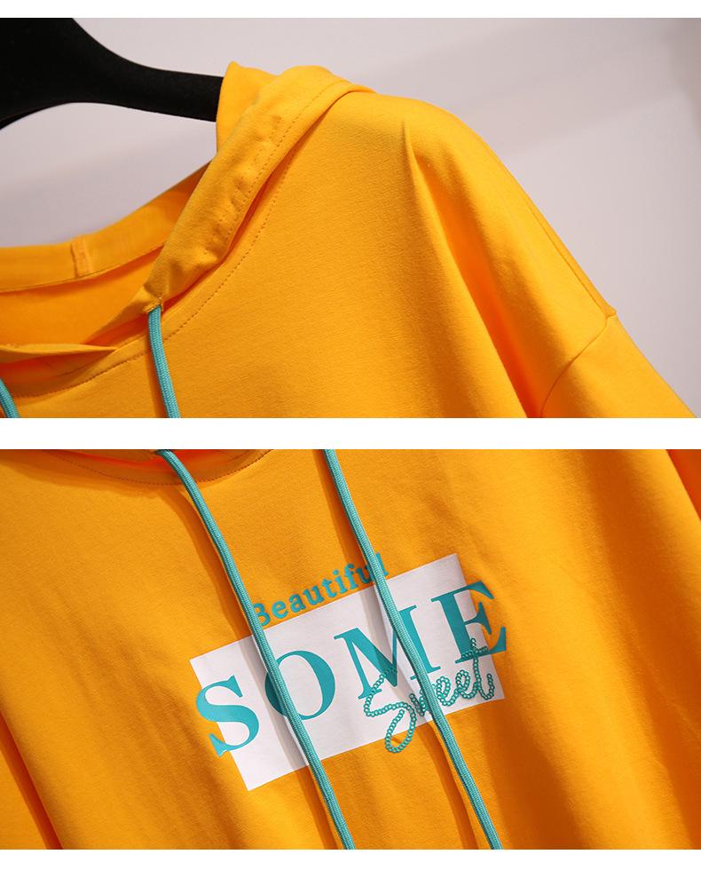 Летняя женская футболка с капюшоном и коротким рукавом в корейском стиле 2024: Свободный крой, идеально подходит для студенток