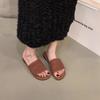 Retro Vacation Wind Beach Shoes One Word Cool Slippers Women's Shoes Wear 2025 New Summer Flat Roman Sandals