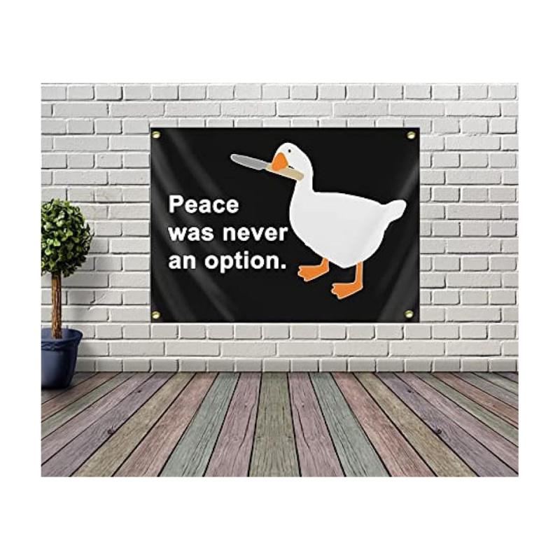 VIKAMA Peace Is Never An Option Goose Flag Tapestry Room Dorm Decor Fun Living Room Wall Hanging Home Decor