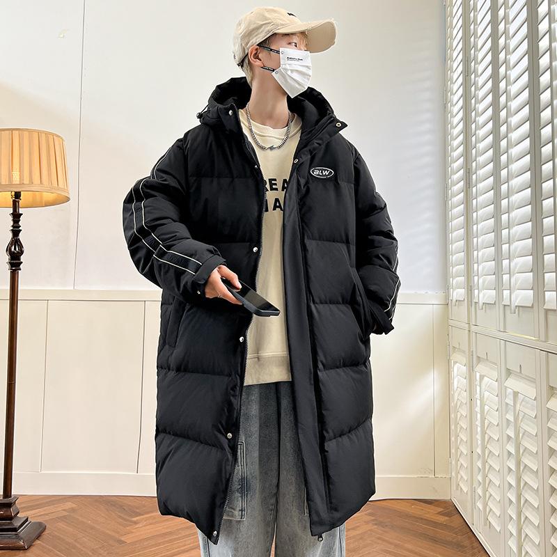 Зимняя куртка-пуховик мужская средняя и длинная спортивная и досуговая куртка с капюшоном для сохранения тепла