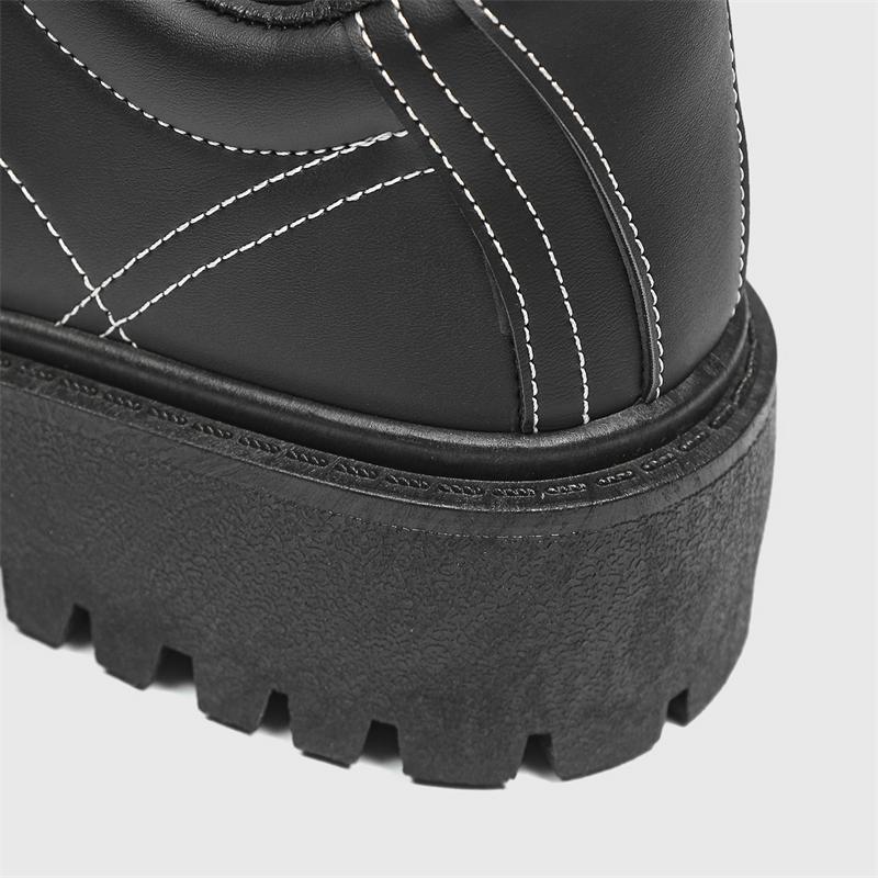 Мужские лоферы на платформе, деловая обувь с английской пряжкой. Повседневная обувь. Туфли с большим носком.