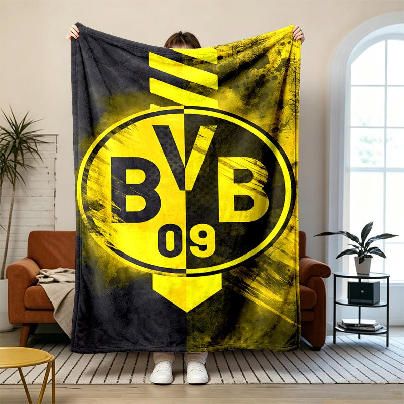 Borussia Dortmund Soft and comfortable flannel Suitable for sofas living rooms outdoor camping travel and also makes a great anniversary gift