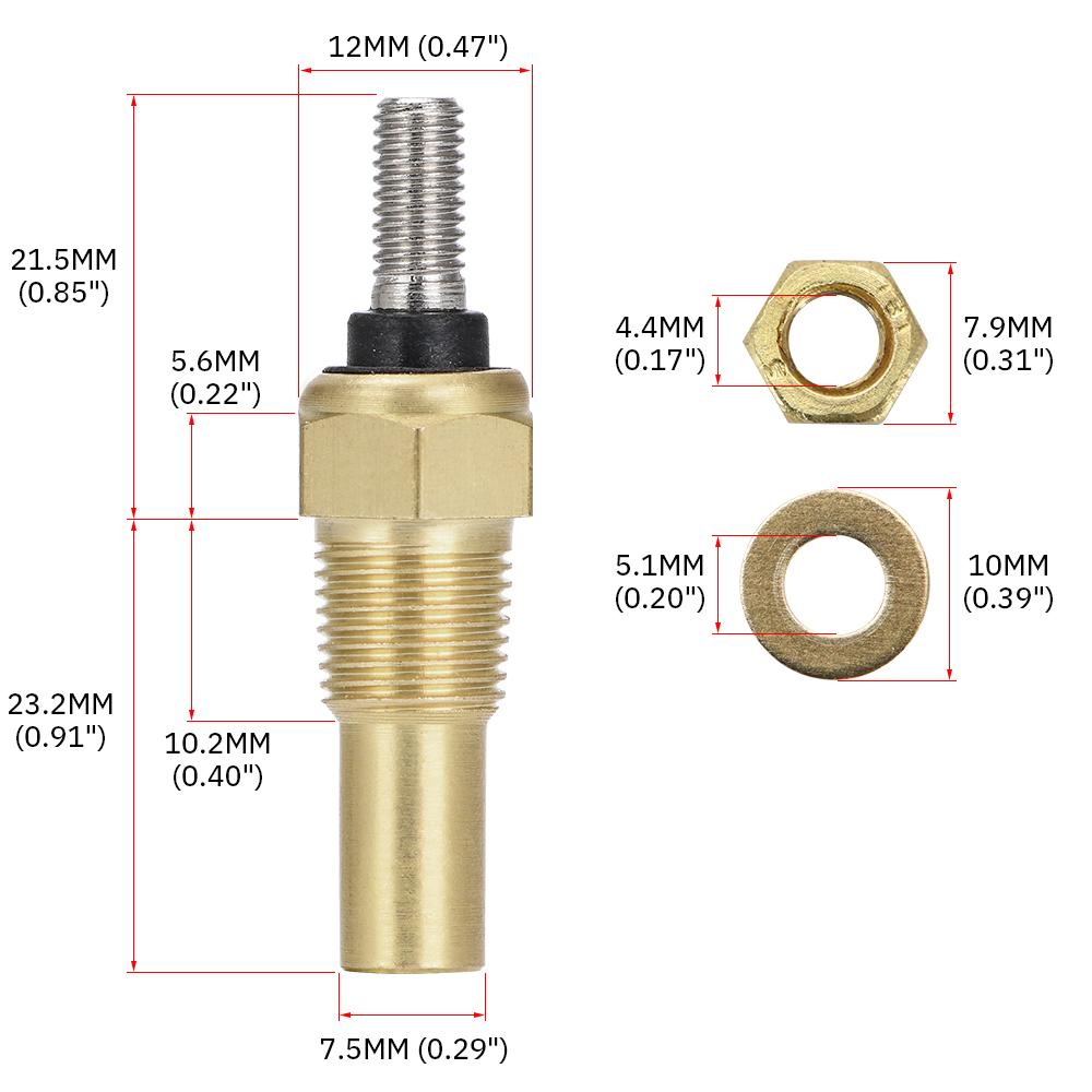 VR - 12В 1/8 NPT Датчик температуры масла гоночного автомобиля Датчик температуры воды Датчик температуры воды Приборный датчик VR-TSU01