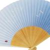 Kimono Folding White Bamboo Light Seagull and Seigaiha Pattern [Stylish Iroha] Men's Fan, Carving, Scented, Blue,