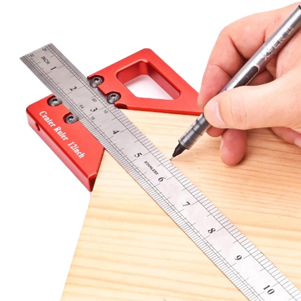 Углы Линейка Деревообработка Инструмент Разметка Чертеж Измерение Высокоточные Алюминиевый Сплав Центр Разметчик Измеритель Промышленный