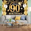 90th birthday part decorated background banner Black gold Happy 90th Birthday decorated background for men and women photography