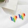 1 Pair Women Earrings Rainbow Color Colorful Heart Shape Stainless Anti-allergy Lightweight Lady Ear Jewelry Women Hook Earrings Dangle Earrings