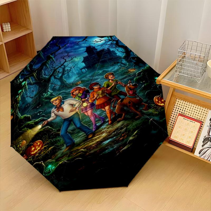 Scooby-Doo Windproof Auto 8 Rib Folding Umbrella Portable Outdoor Parasol
