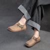 Fashion GKTINOO 2025 Handmade Genuine Leather Flat Shoes Women Retro Style Slip On Casual Loafers Soft Sole Literary Style Women Shoes