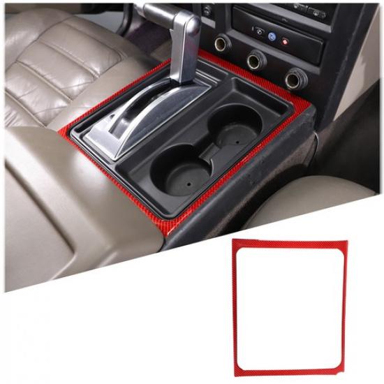 Red Carbon Fiber Center Console Gear Panel Trim Sticker for Hummer H2 2003-09