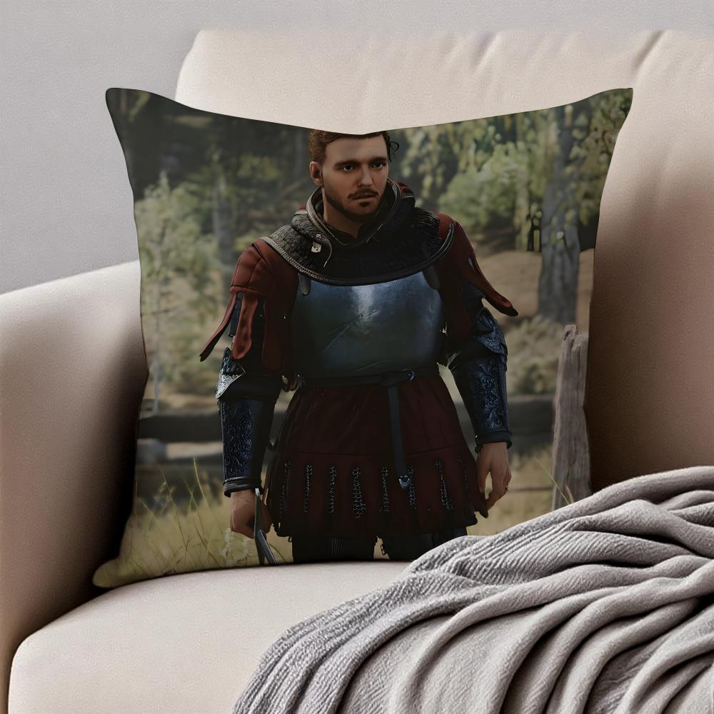 Historical Game KKingdom Come Deliveranc Cushion Cover Pillowcase Antidustmite Invisible Zipper Short Plush Sofa Cushion