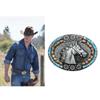 Western Cowboy Carved Belt Buckle Metal Ethnic Style Personality Rock Belt Link Buckle Unisex Belt Buckle DIY Supplies