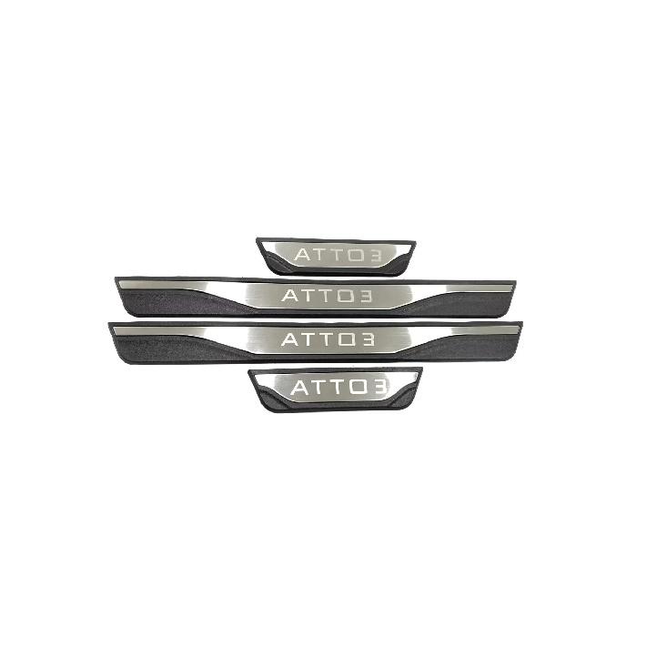 For BYD Atto 3 2022 2023 2024 Atto 2 2025 2026 Door Sill Cover Scuff Plate Kick Protector Sticker Guard Pedal Car Accessories