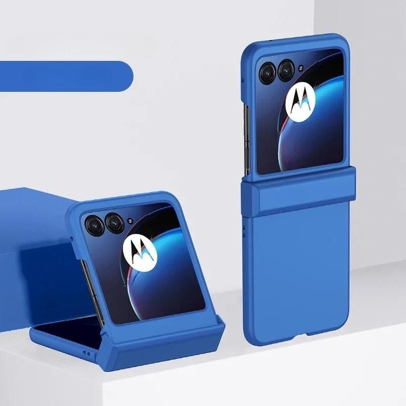 Жесткий чехол с покрытием под кожу для Motorola Razr 60 Pro 50 40 Ultra Razr + 2024 2025 Полная защита шарнира Конфетный цвет Матовая задняя крышка