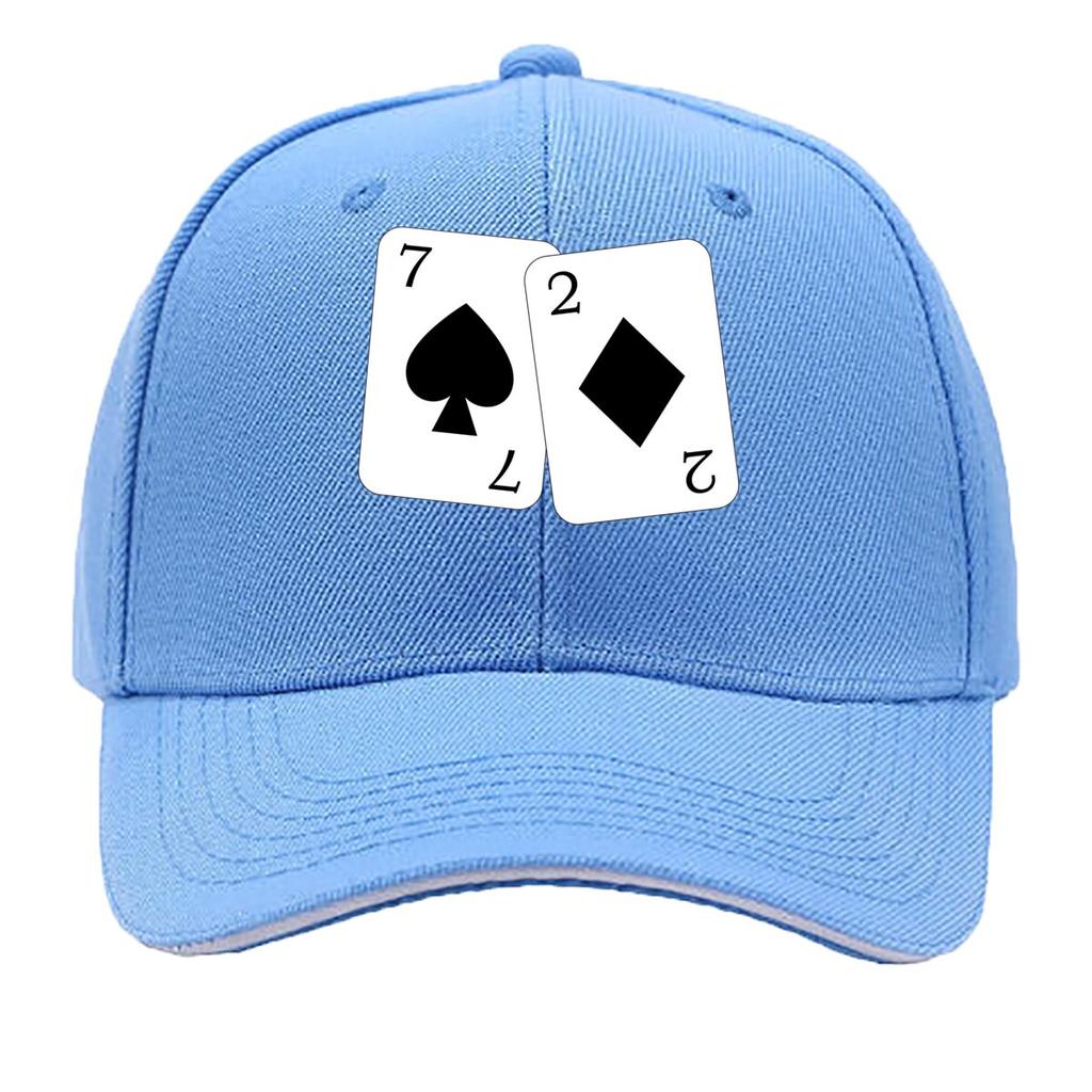 Classic Spade 7 Diamond 2 Card pattern Sandwich Baseball Cap For WoUnisexs Unisex FeUnisex Beach Dad Hat