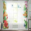 Тропические цветы и листья Прозрачная занавеска для гостиной Современная вуаль Тюль Оконные занавески для спальни Кухонные шторы