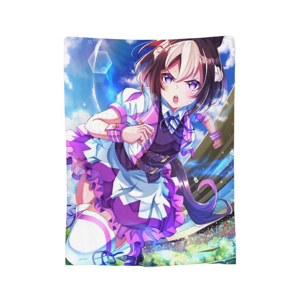 Uma Musume Pretty Derby Blankets Flannel Decoration Multi-function Super Soft Throw Blanket for Sofa Office Bedding Throws