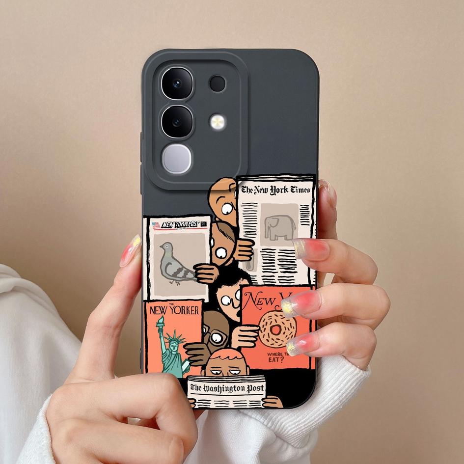 Для Vivo S19 Pro Y19S V30 V40e V50 Y04 T4x iQOO Z9s Y29 Y29S Y39 V40 Lite(ИДН) Чехол с модными этикетками и узорами, мягкий силиконовый чехол против падения для Vivo Capa