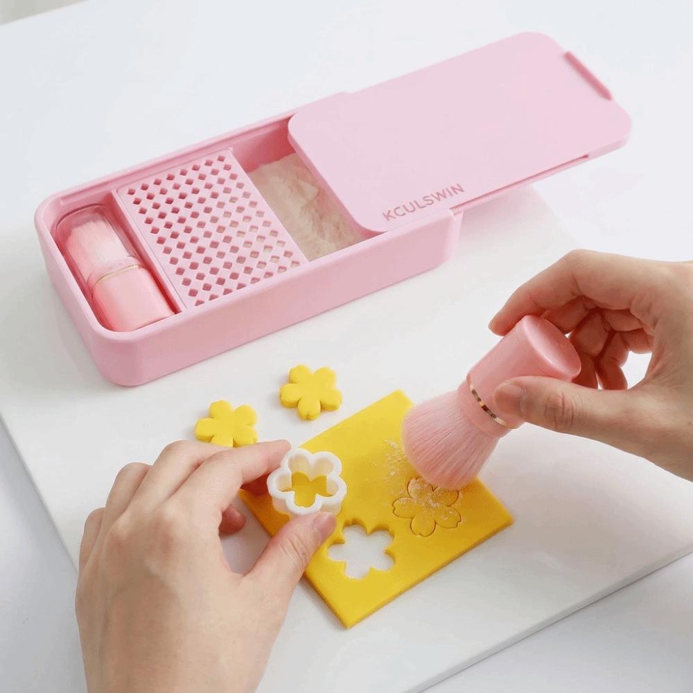 With Brush Polymer Clay Cutter Tool Sliding Lid Clay Cutting Aid Polymer Clay Crafting