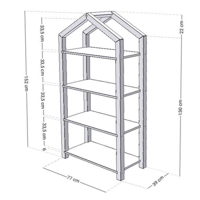 Etagère cabane TALLY bois gris