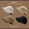 Solid Color Fisherman Hat Sunscreen Canvas Basin Hat Foldable Waffle Bucket Hat  Outdoor