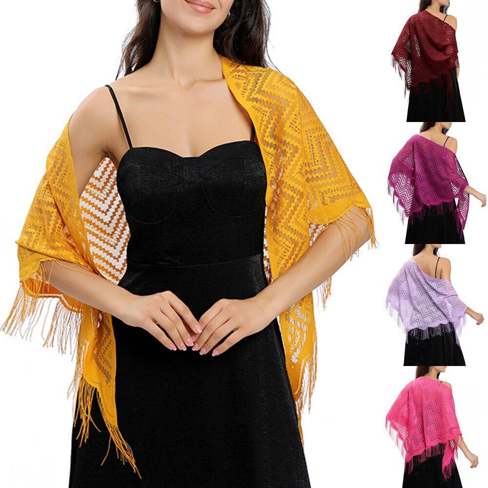 Triangle Scarf Pure Color Lady Cape Wraps Fashion Evening Dresses Shawl