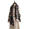 New Luxury Winter Thick Warm Abstract Cat Scarf Women Cashmere Shawl And Wraps Pashmina Neckerchief Bufanda Female Echarpe