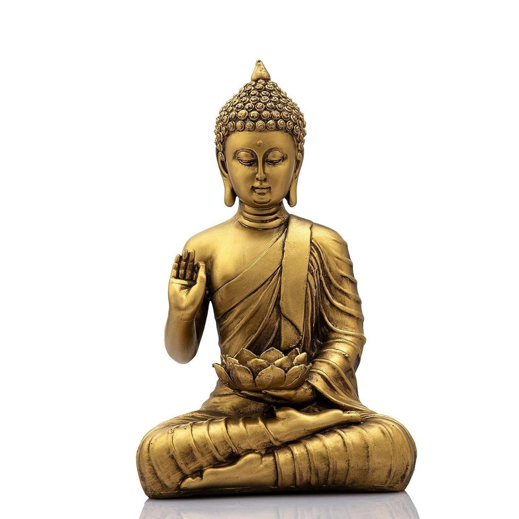 Статуя сидящего Будды, экспонат, идол, предметы домашнего декора для гостиной и подарки (Золотая 4)