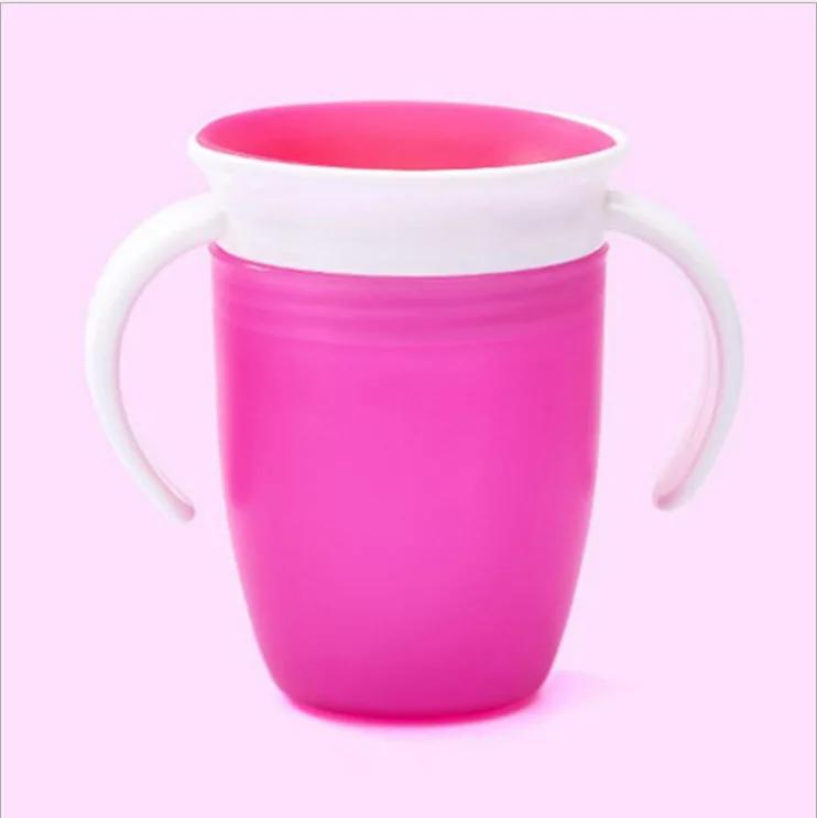 360 Degrees Can Be Rotated Baby Learning Drinking Cup with Double Handle Silicone Drinking Cup Anti-Choking Drinking Cups