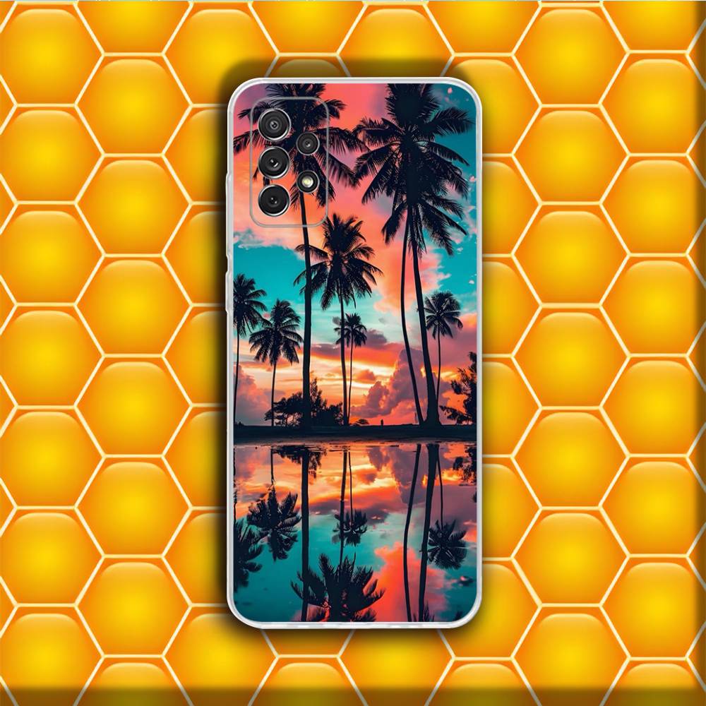 Силиконовый чехол для телефона 'Закат' Силиконовый для Samsung S30,23,21,22,20 FE lite,S10,9,PIus Note20ultra Мягкий Прозрачный