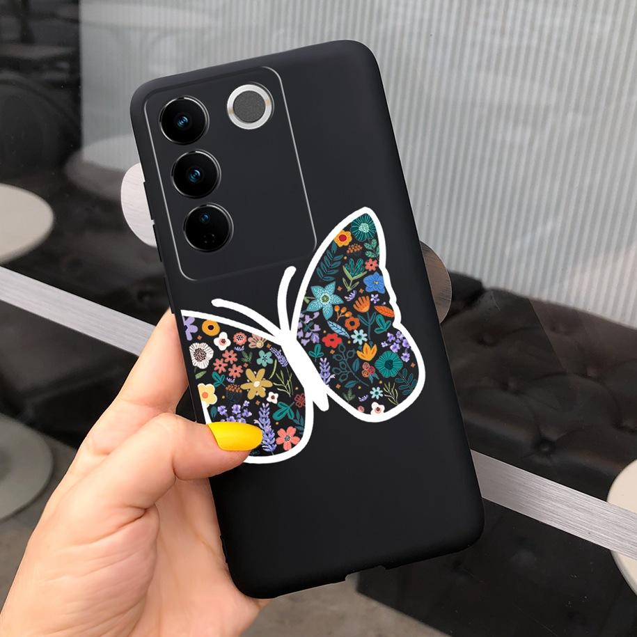Чехол для Vivo V27 Pro Задняя крышка для Vivo V27e Модный чехол-фунда конфетного цвета с рисунком для Vivo V27 5G V 27e V27Pro V2237 V2230 Мягкий чехол
