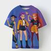 KPop Demon Hunters T-shirt for Children Cartoon Black Tee Top Girls Round Collar Short Sleeve Clothes Kids Summer Clothing Gift