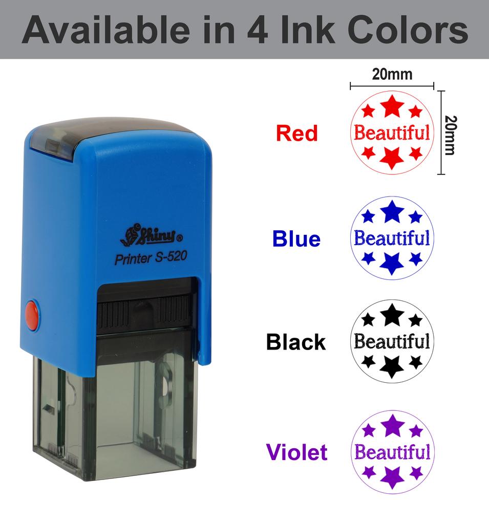 Printtoo Teachers Stamp Beautiful Self,Inking Rubber Stamp Motivation Encouragement Review Messages Grading For Homework School Classroom -