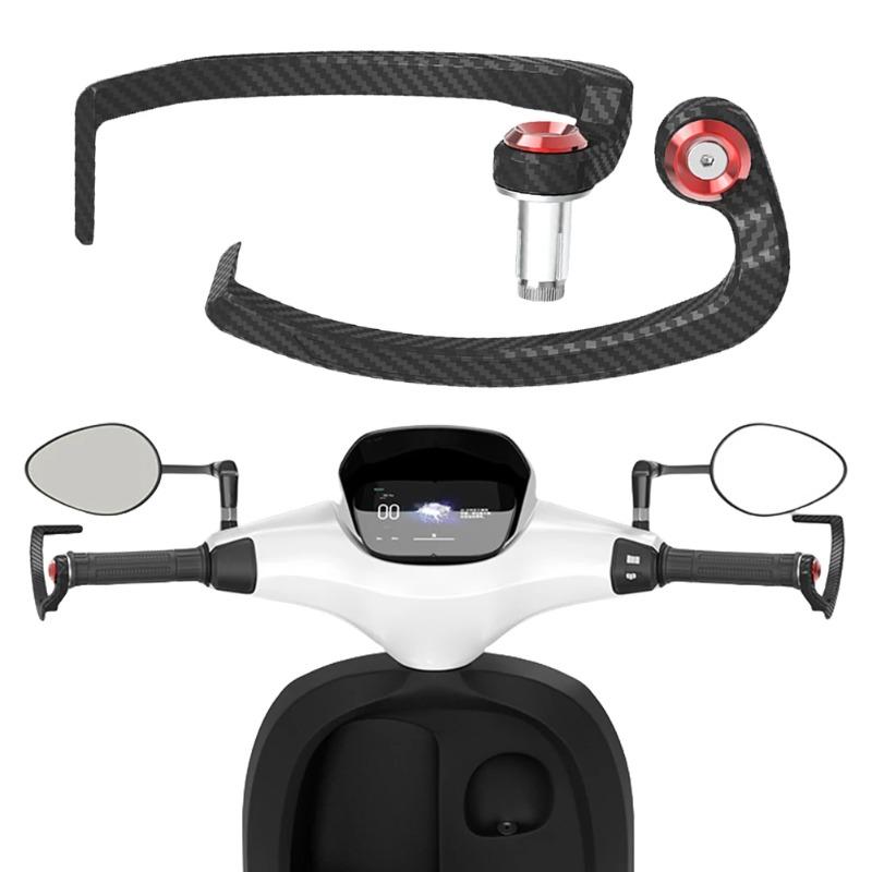 Universal Aluminum Alloy Motorcycle Brake Clutch Lever Protector, Carbon Fiber Style Handguard Shield for 13-19mm Handlebars